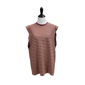PacSun Women's M Medium Rose Compass Striped Baja Knit Tank Top Oversized